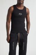 JKEEFER Embroidered Stars Organic Cotton Rib Tank