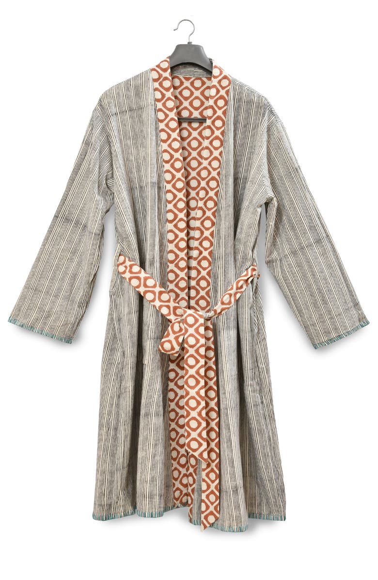 Verve Culture Block Print Reversible Robe, Alternate, color, Block Print