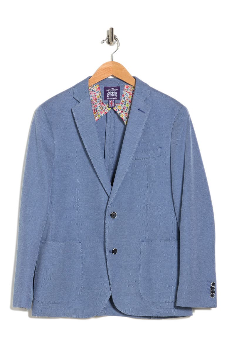 Slim Knit Blazer, Alternate, color, BLUE