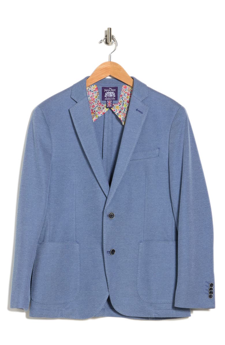 SAVILE ROW CO Slim Knit Blazer, Alternate, color, Blue
