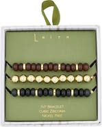 Leith Set of 3 Beaded Stretch Bracelets