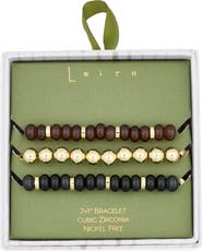 Leith Set of 3 Beaded Stretch Bracelets