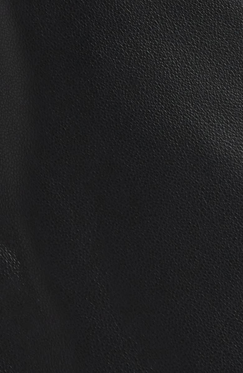 Michael Kors Moto Bomber Leather Jacket, Alternate, color, Black