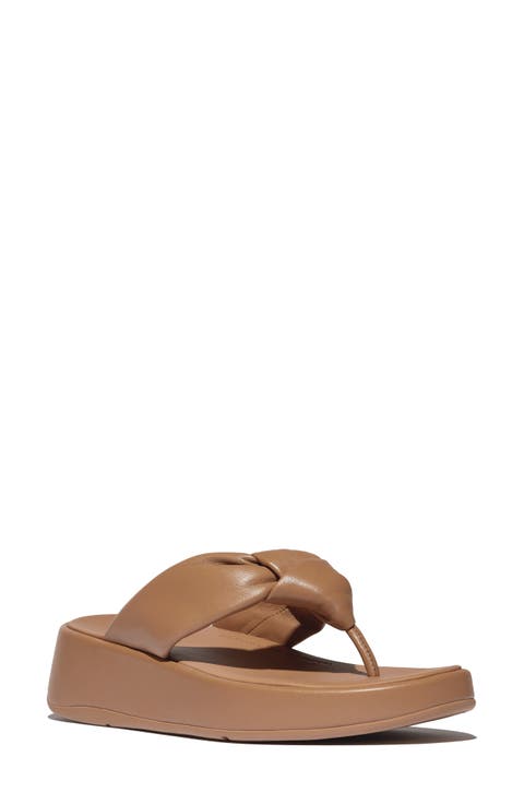 F-Mode Knot Platform Wedge Flip Flop (Women)