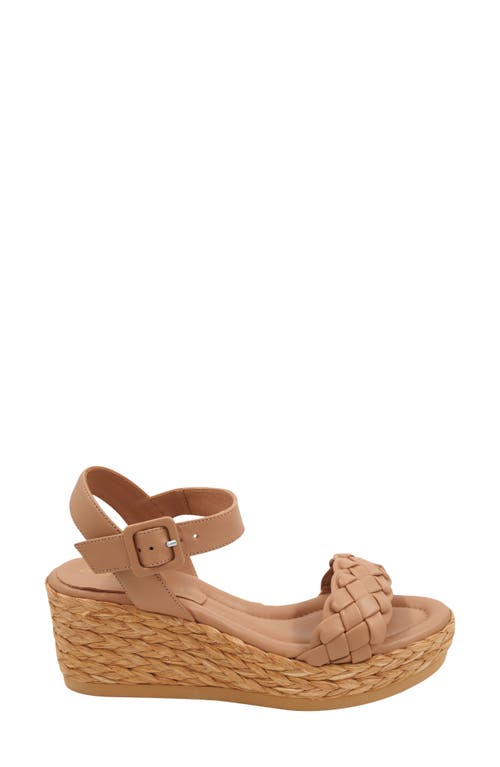 Andre Assous Women's Cecilia Braided Strap Espadrille Wedge Heel Platform Sandals In Khaki