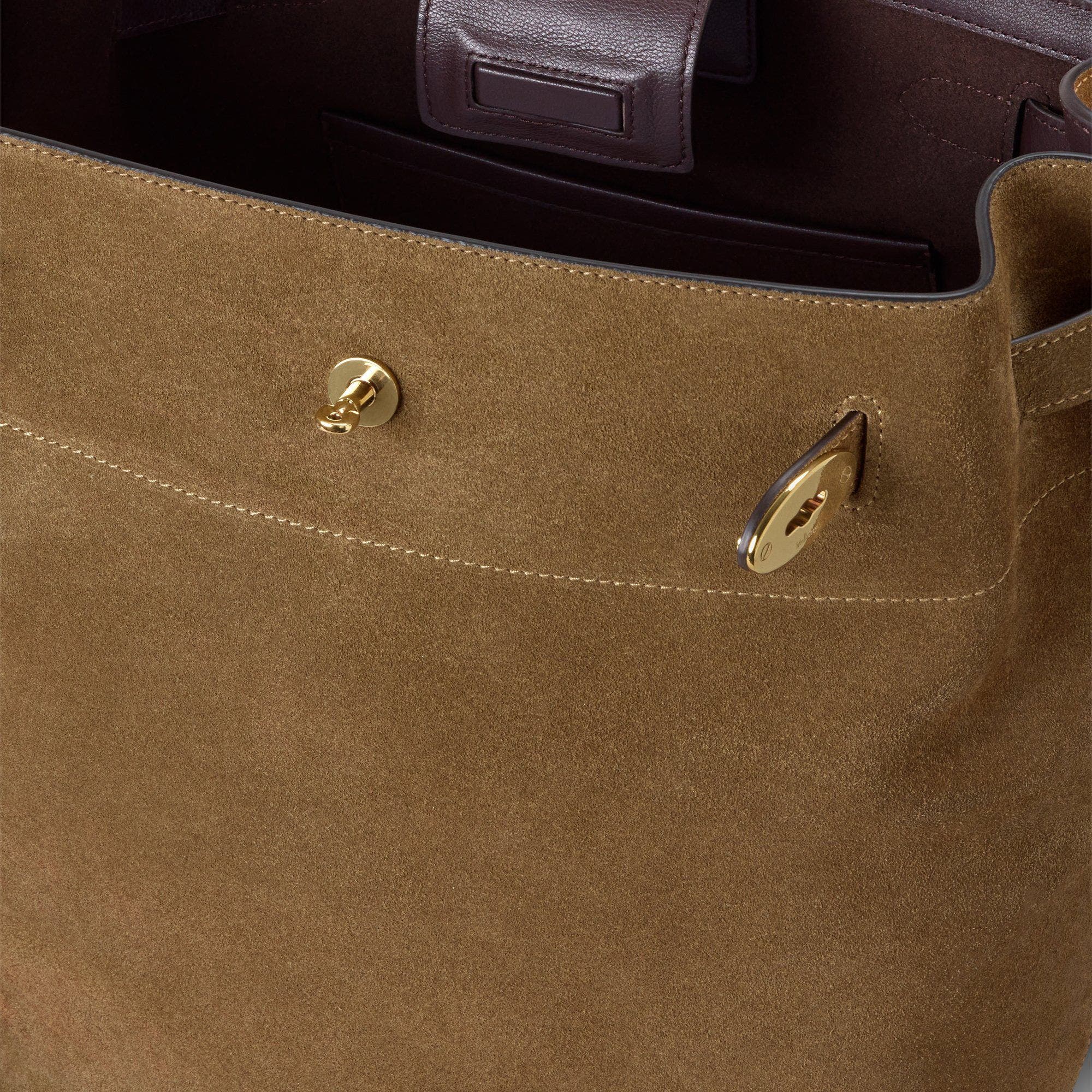 Mulberry Large Islington Bucket Suede, Alternate, color, Salcombe Sand