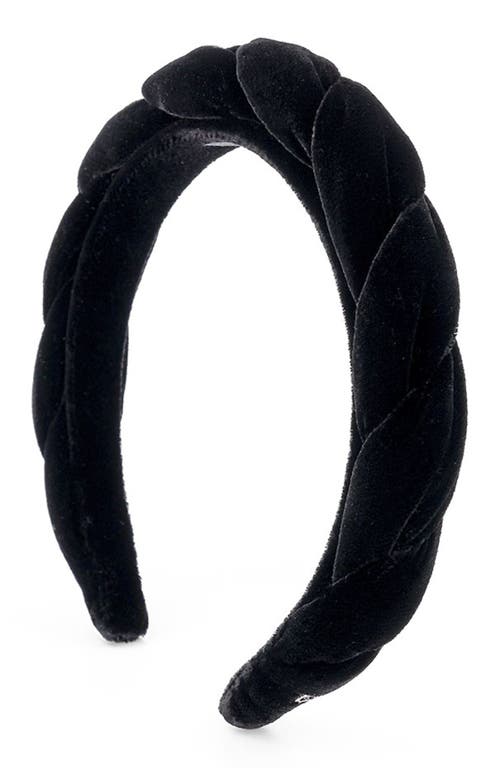 Alexande De Paris Dalhia Velvet Headband in Black at Nordstrom