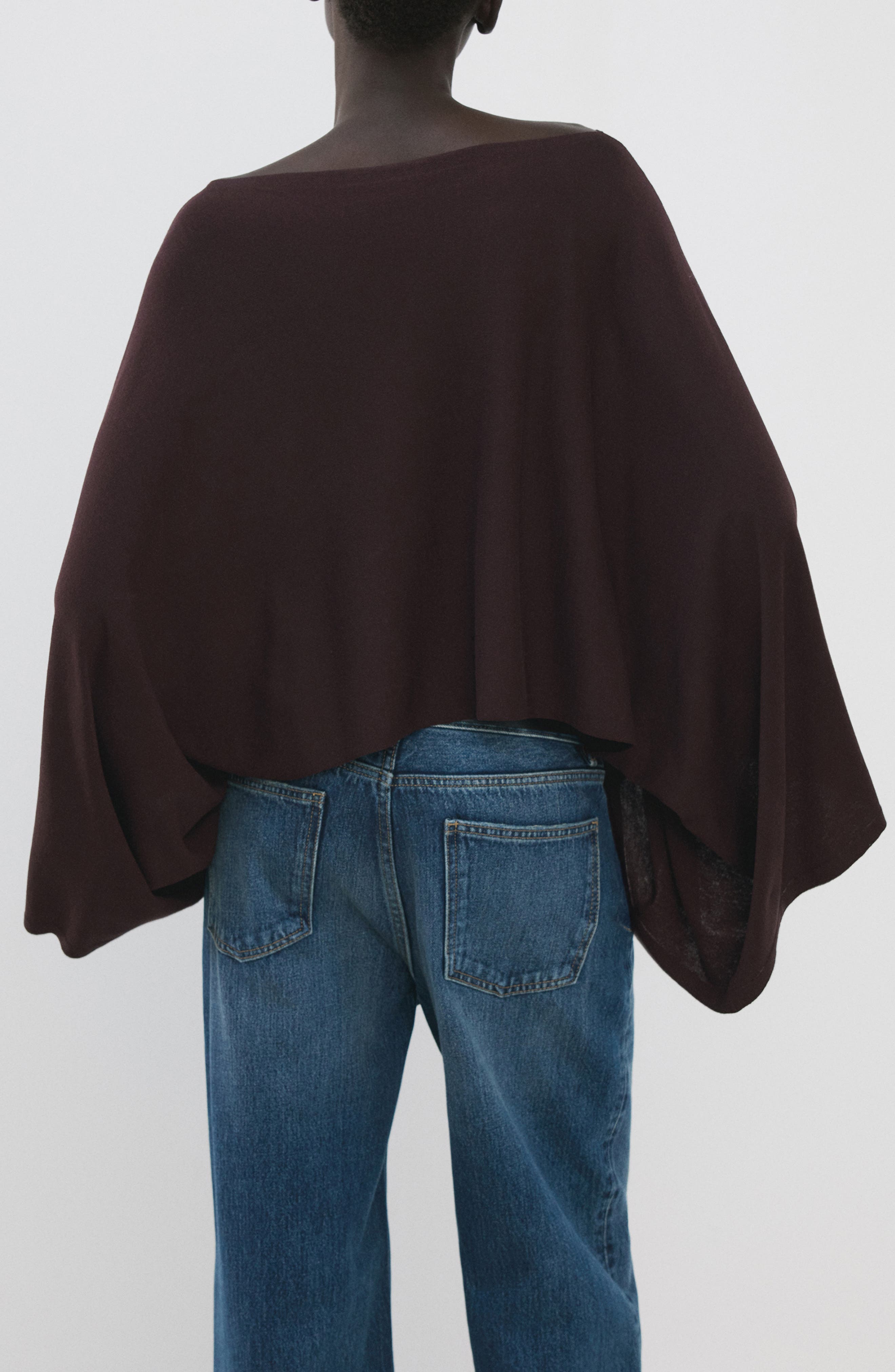 Cape Sleeve Crop Top - image 2