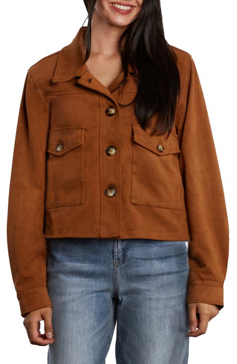 Boxy Faux Suede Jacket