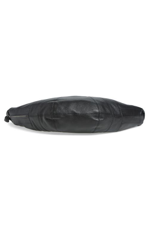 Lemaire Large Croissant Leather Bag In Black