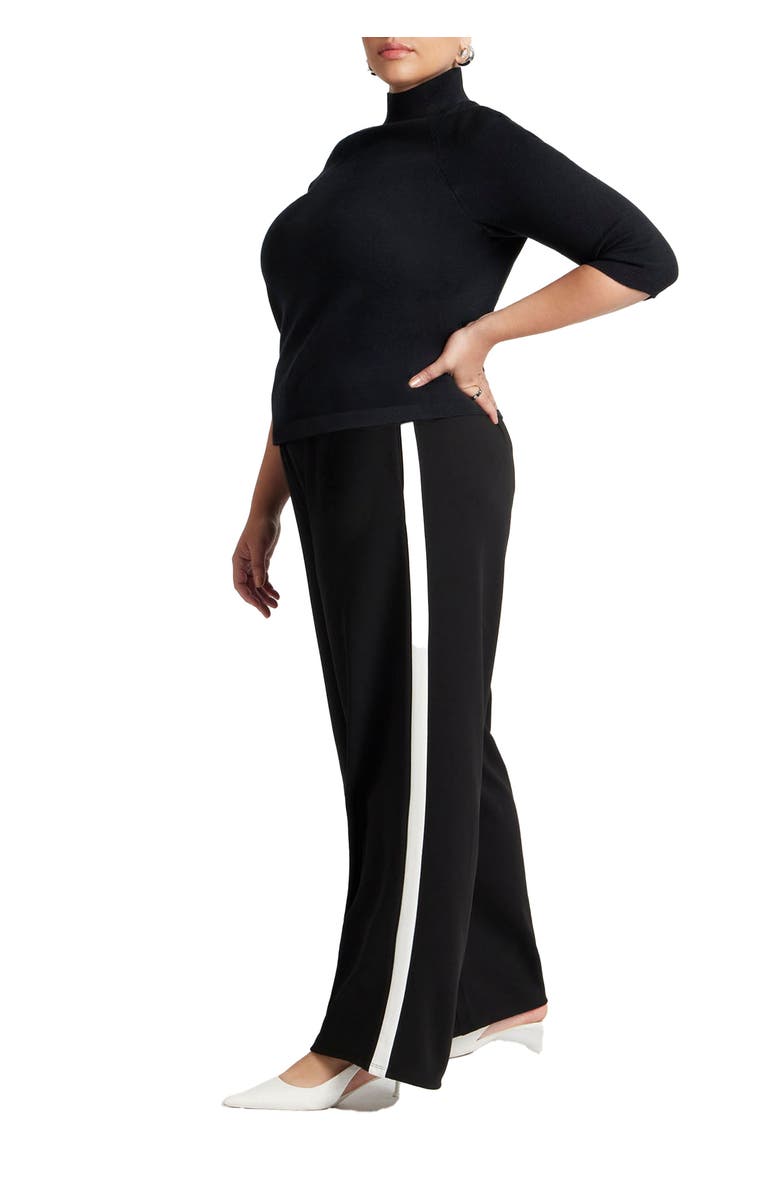 ELOQUII Track Pant With Side Stripe, Main, color, Black