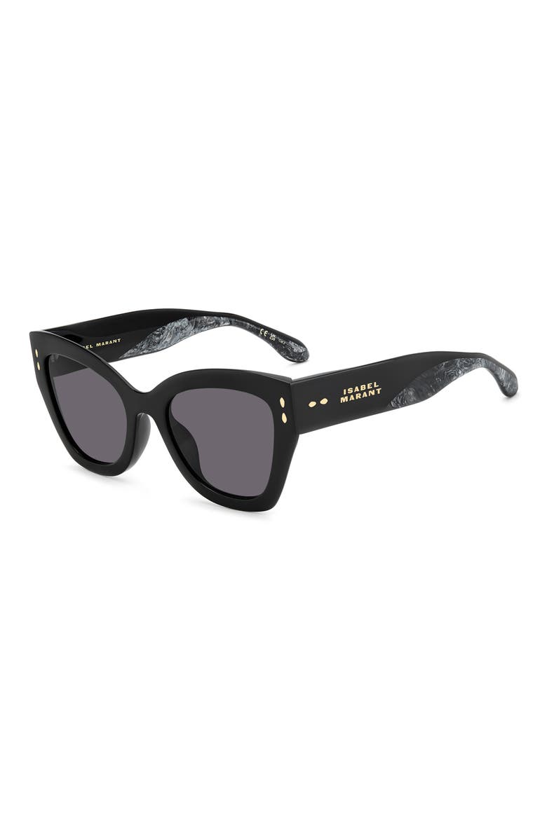 53mm Rectangular Sunglasses, Alternate, color, BLACK MARBLE GREY/ VIOLET