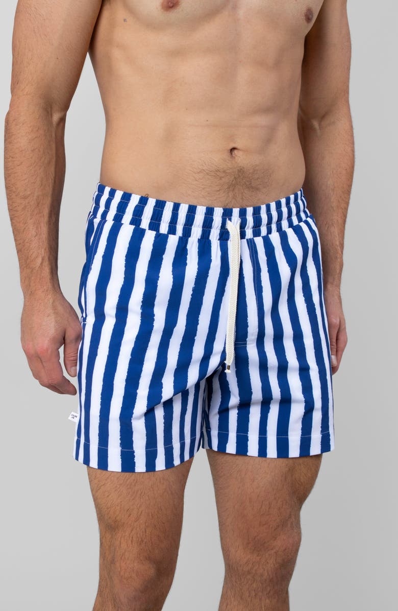 LEISURE LAB Blue Wake Swim Trunk, Alternate, color, Blue Wake