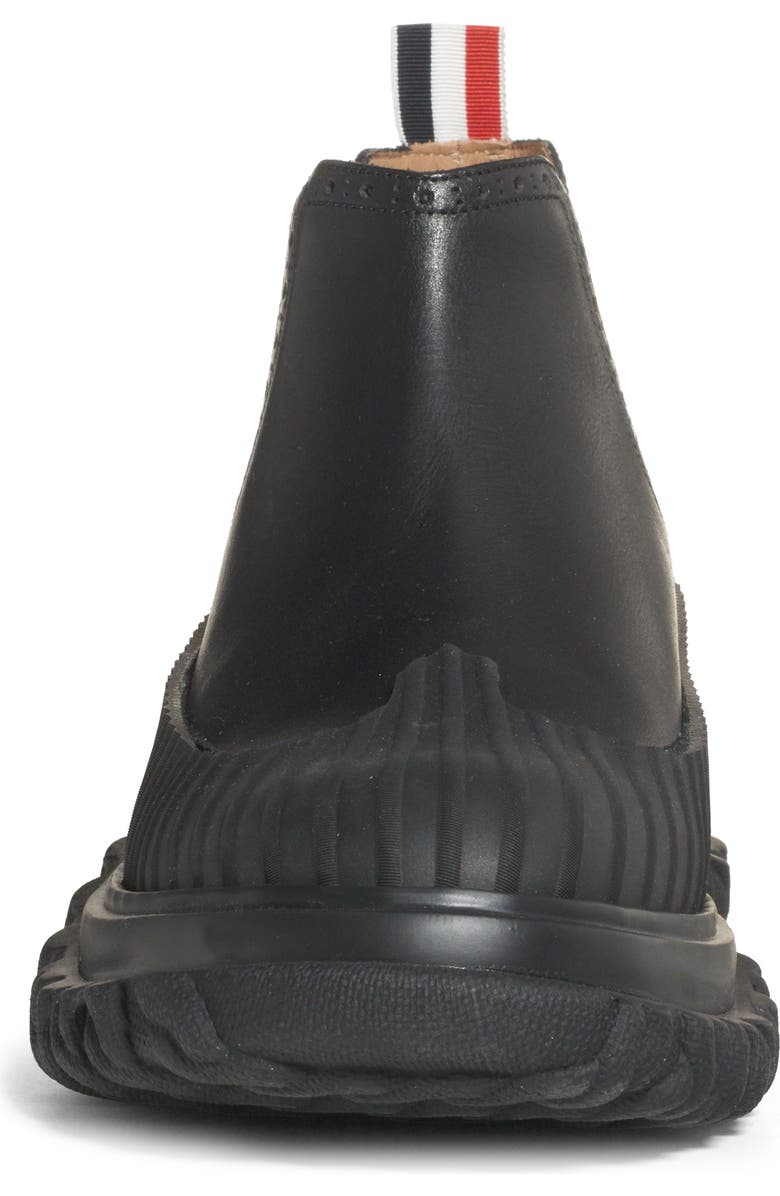 Thom Browne Brogued Chelsea Duck Boot, Alternate, color, Black