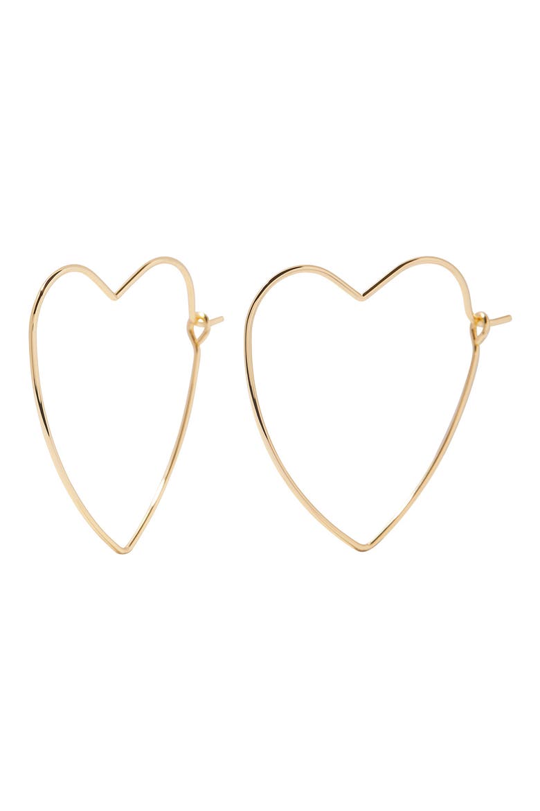 Sandy Heart Hoop Earrings, Main, color, GOLD
