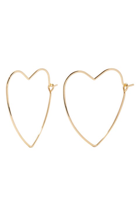 Sandy Heart Hoop Earrings