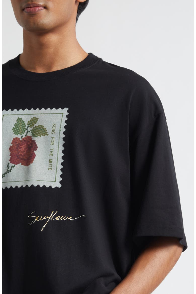 Rose Stamp Gym T-Shirt, Alternate, color, BLACK