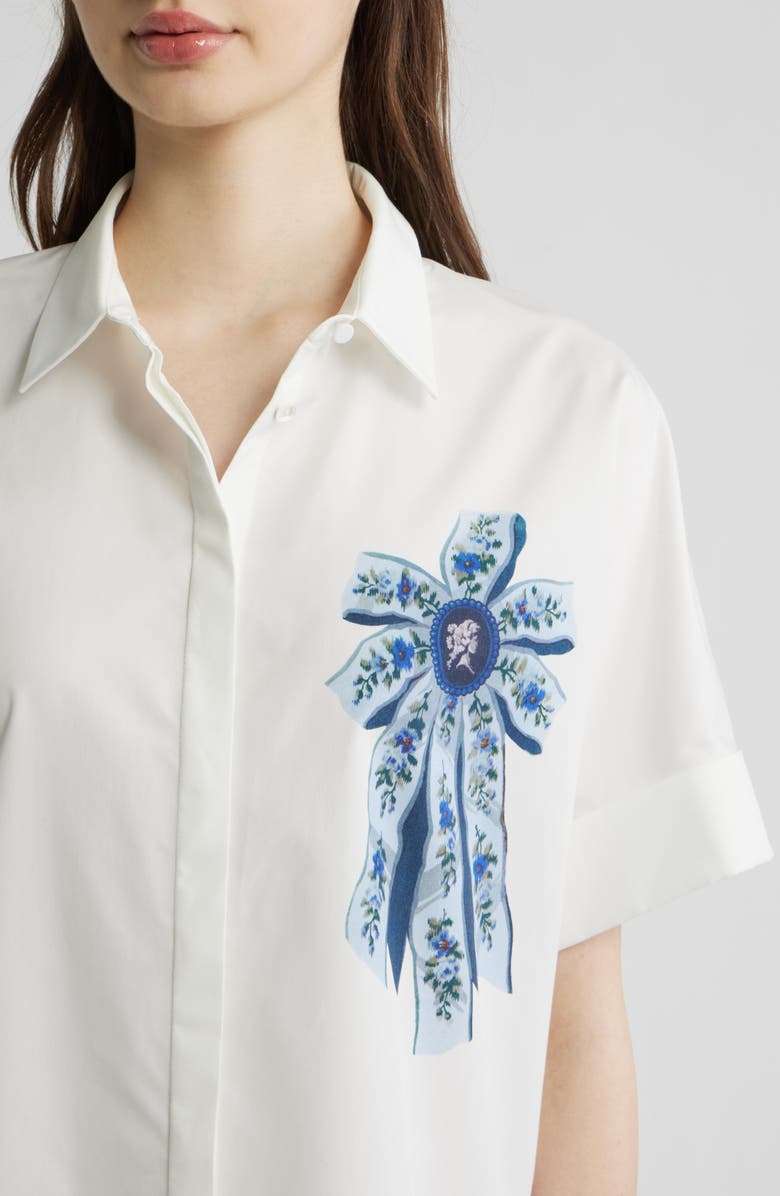 KOBI HALPERIN Bonnie Short Sleeve Button-Up Shirt, Alternate, color, White Multi