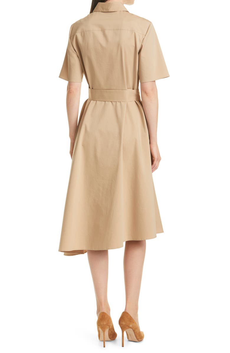 BOSS Daranda Cotton Blend Shirtdress, Alternate, color, Beige