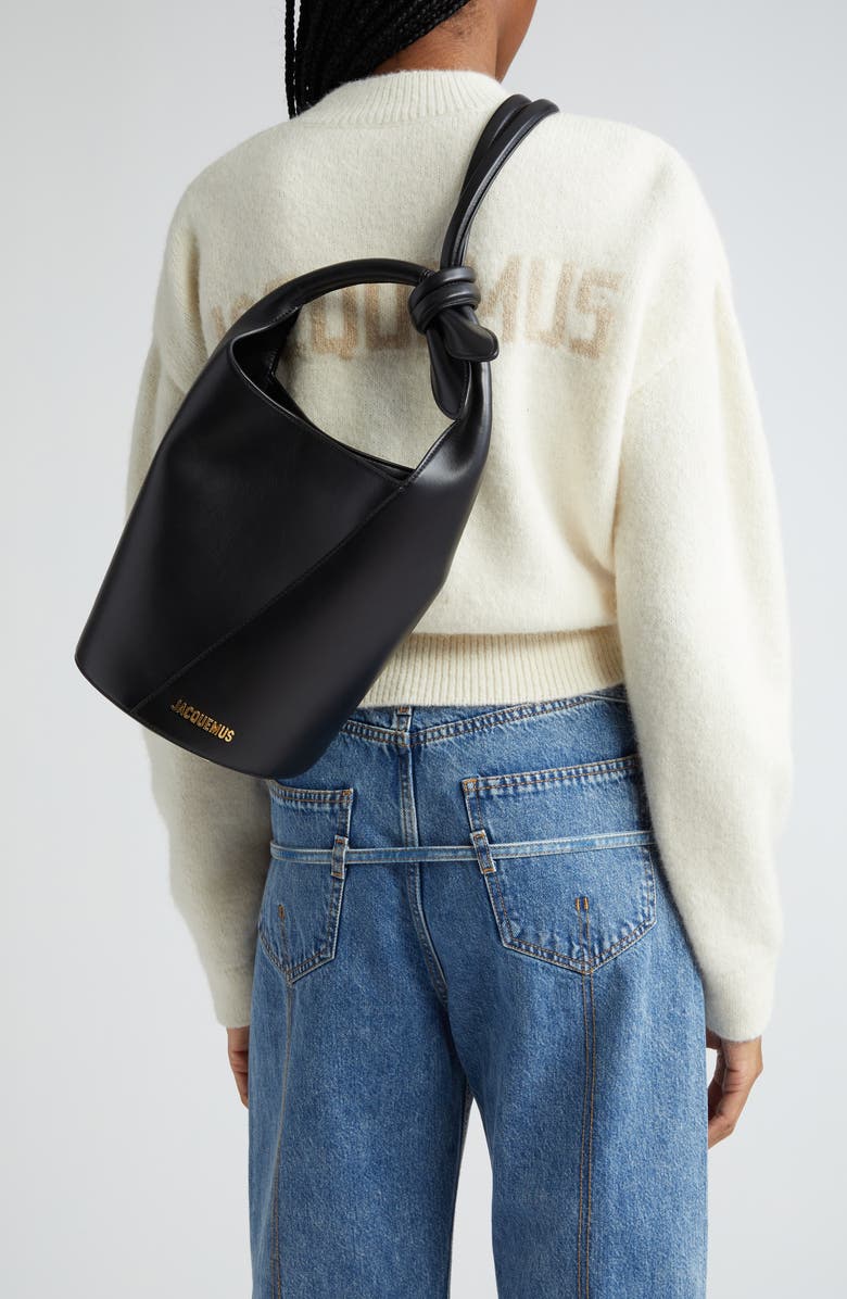 Jacquemus Le Petit Tourni Leather Bucket Bag, Alternate, color,