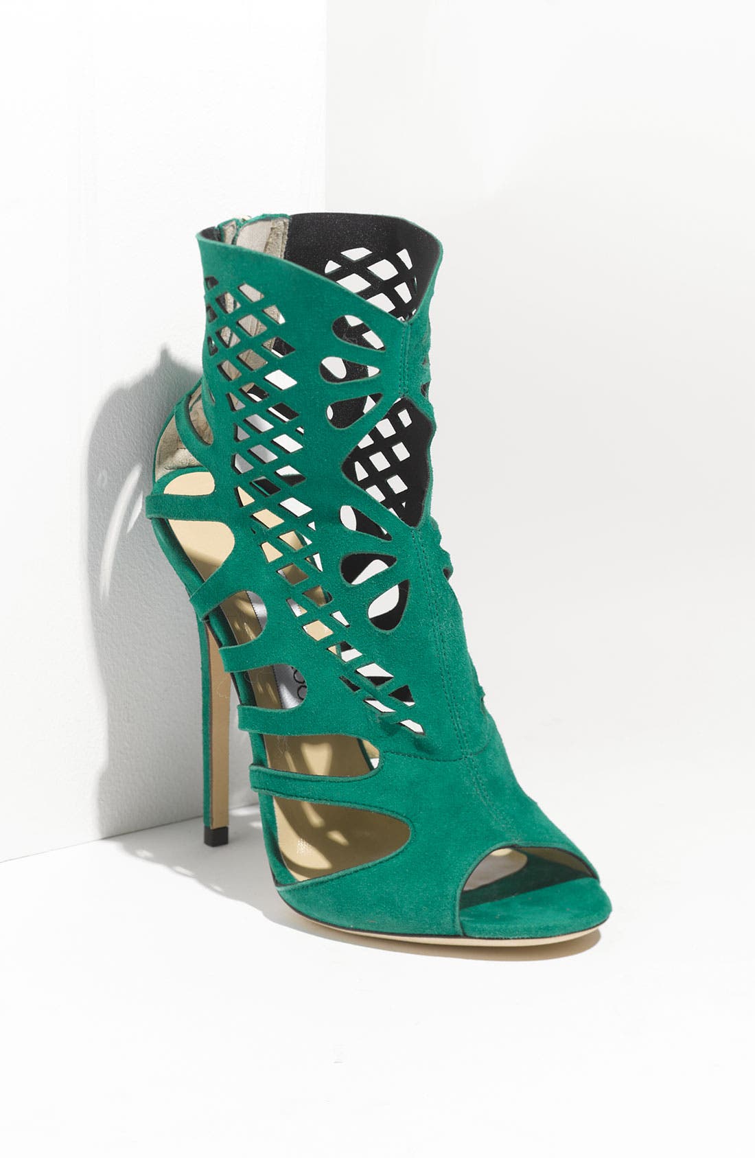 'Imogen' Caged Sandal, Main, color, EMERALD SUEDE