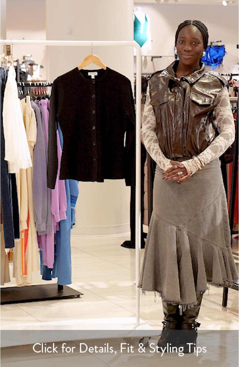 Flared Crewneck Cardigan, sales video thumbnail