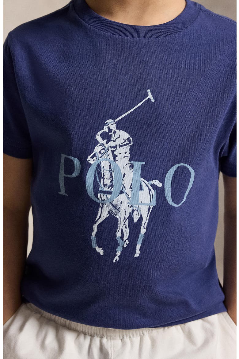 Kids' Big Pony Logo Cotton Graphic T-Shirt, Alternate, color, LIGHT NAVY
