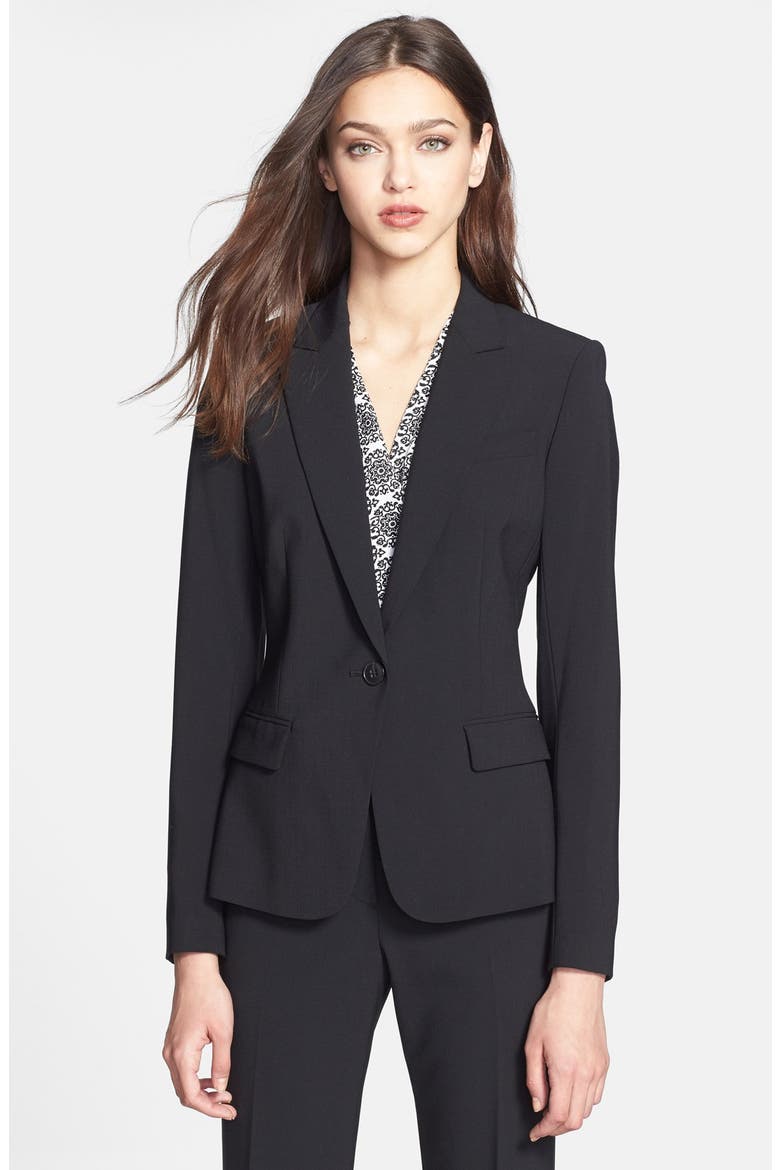 'Gabe B.' Stretch Wool Blazer, Main, color, BLACK