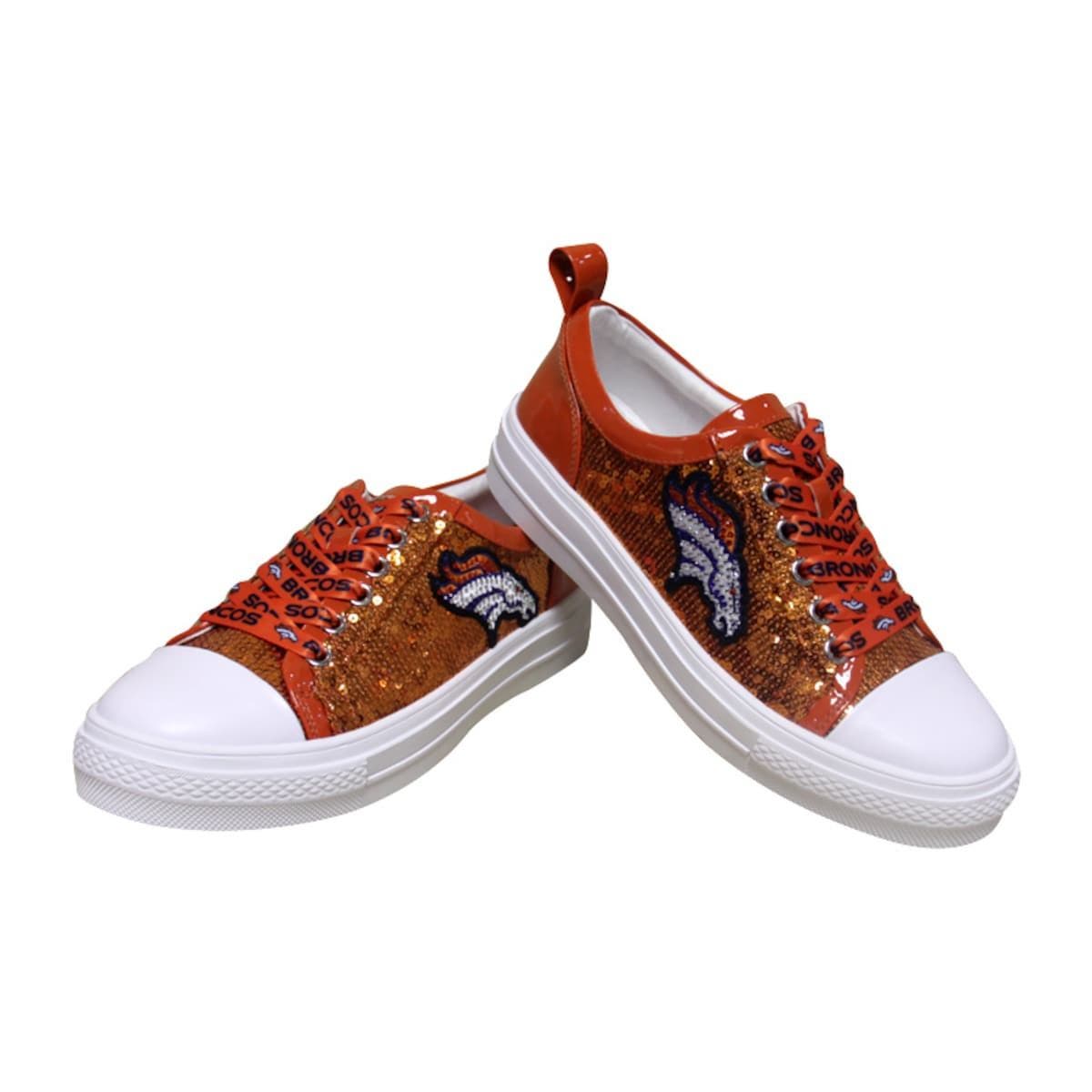 CUCE Women's Cuce Orange Denver Broncos Team Sequin Sneakers, Alternate, color, 