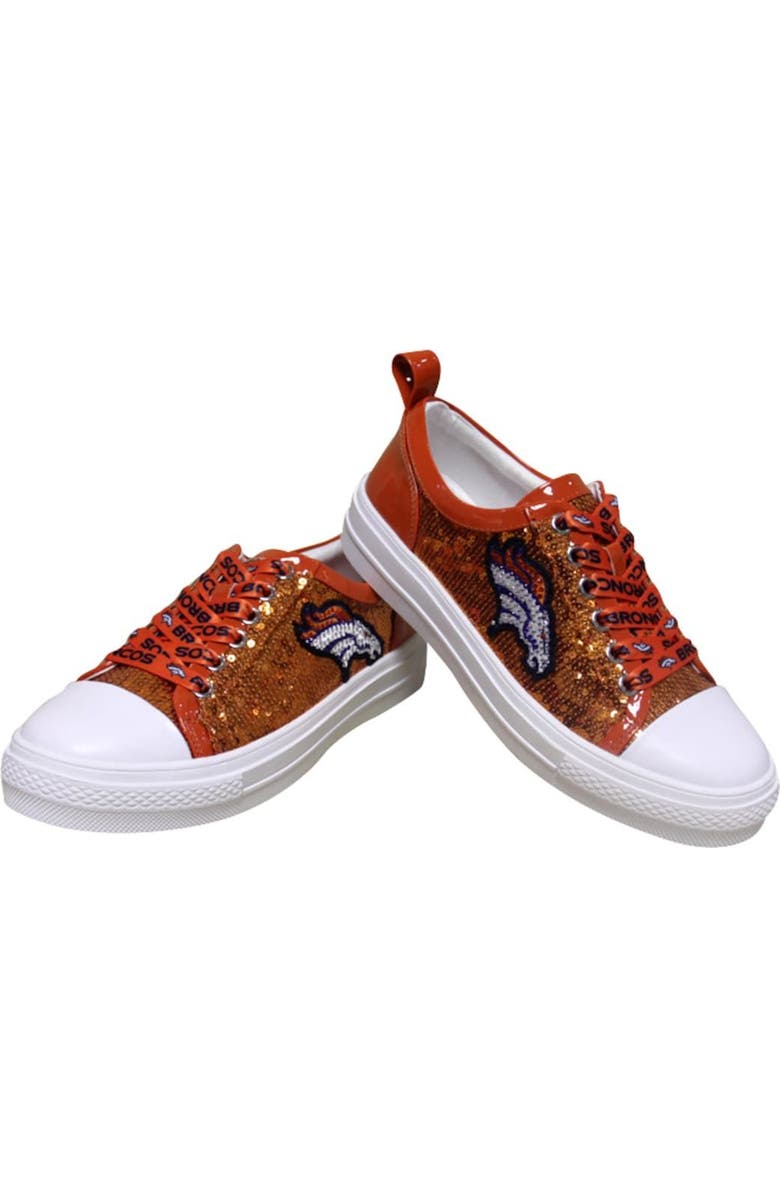 CUCE Women's Cuce Orange Denver Broncos Team Sequin Sneakers, Alternate, color,