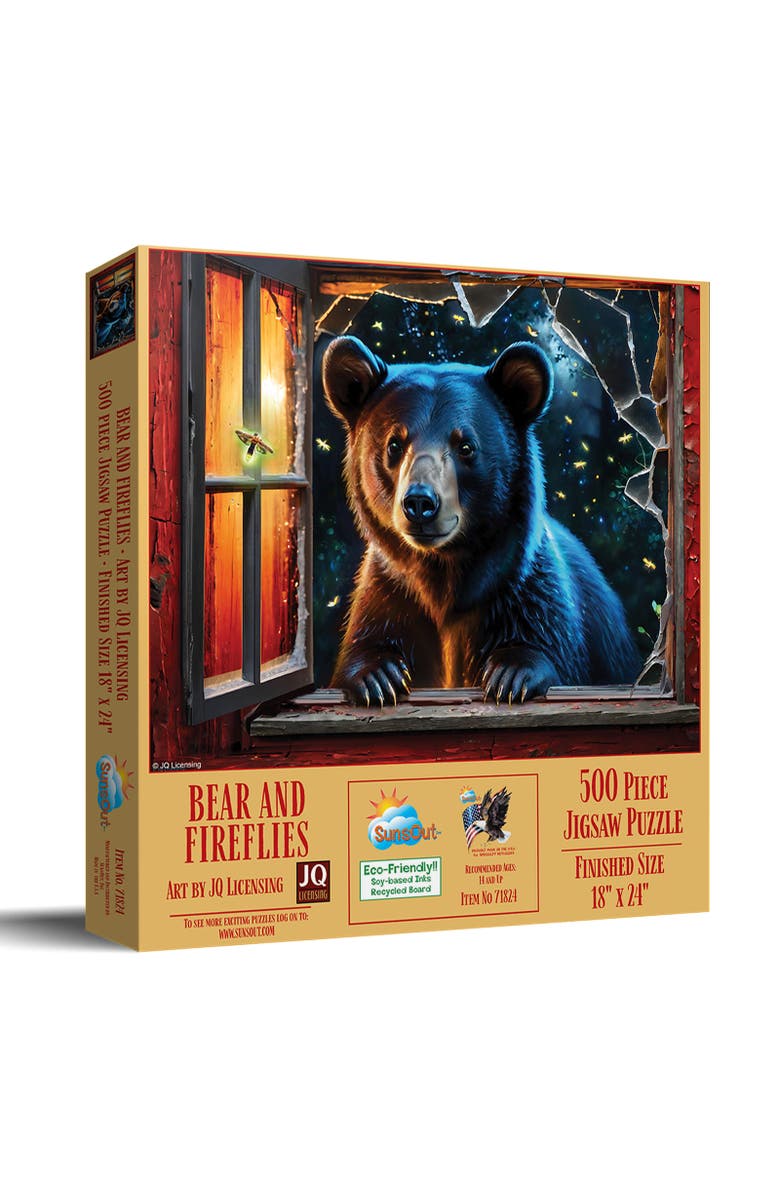 Sunsout Bear and Fireflies 500 piece Jigsaw Puzzle for Adults, Main, color, Multicolor