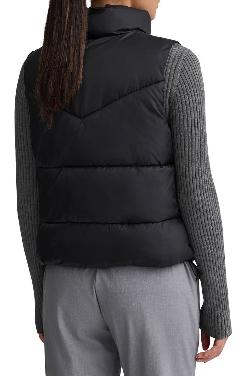 NVLT Cire Crop Quilted Vest, Alternate, color, Black