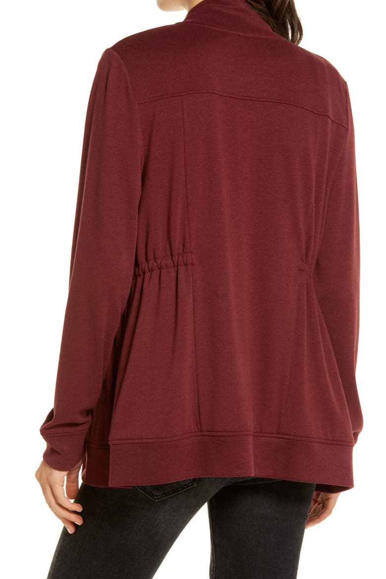 Gina Drape Jacket, Alternate, color, OXBLOOD RED