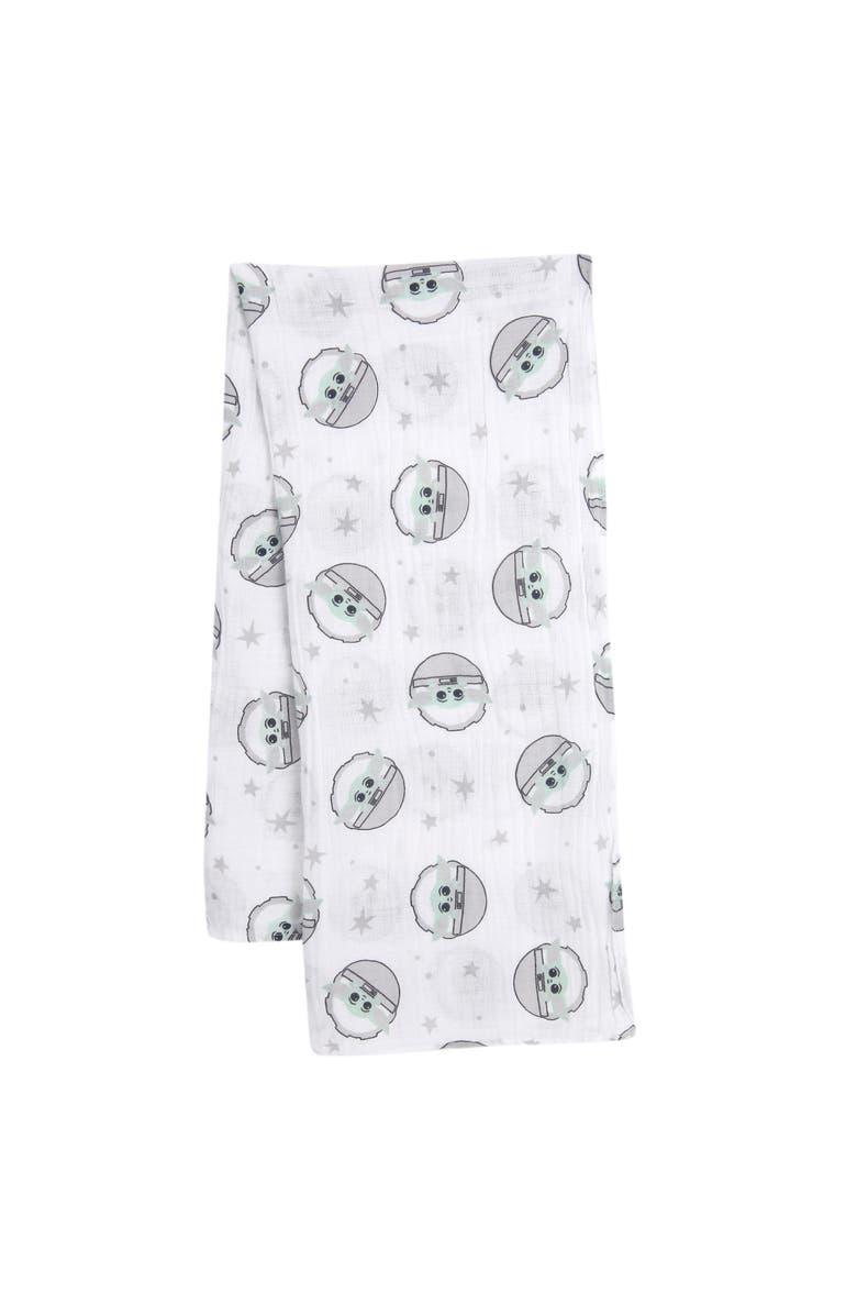 Lambs & Ivy Star Wars Baby Yoda/The Child Swaddle Blanket & Lovey Gift Set, Alternate, color, White