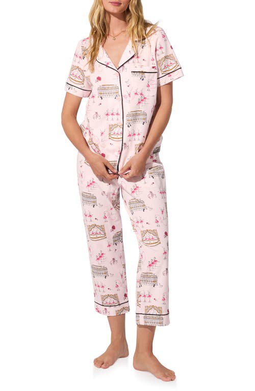Bedhead Pajamas Print Jersey Crop Pajamas In Purple