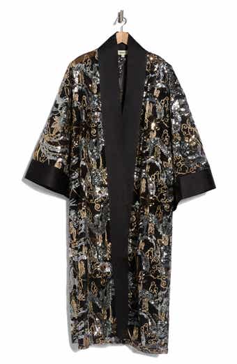 L'AGENCE Jin Sequin Embellished Open Front Ruana