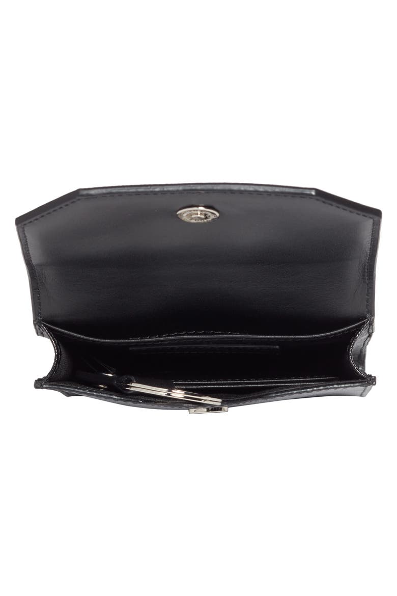Leather Phone Crossbody Bag, Alternate, color, BLACK
