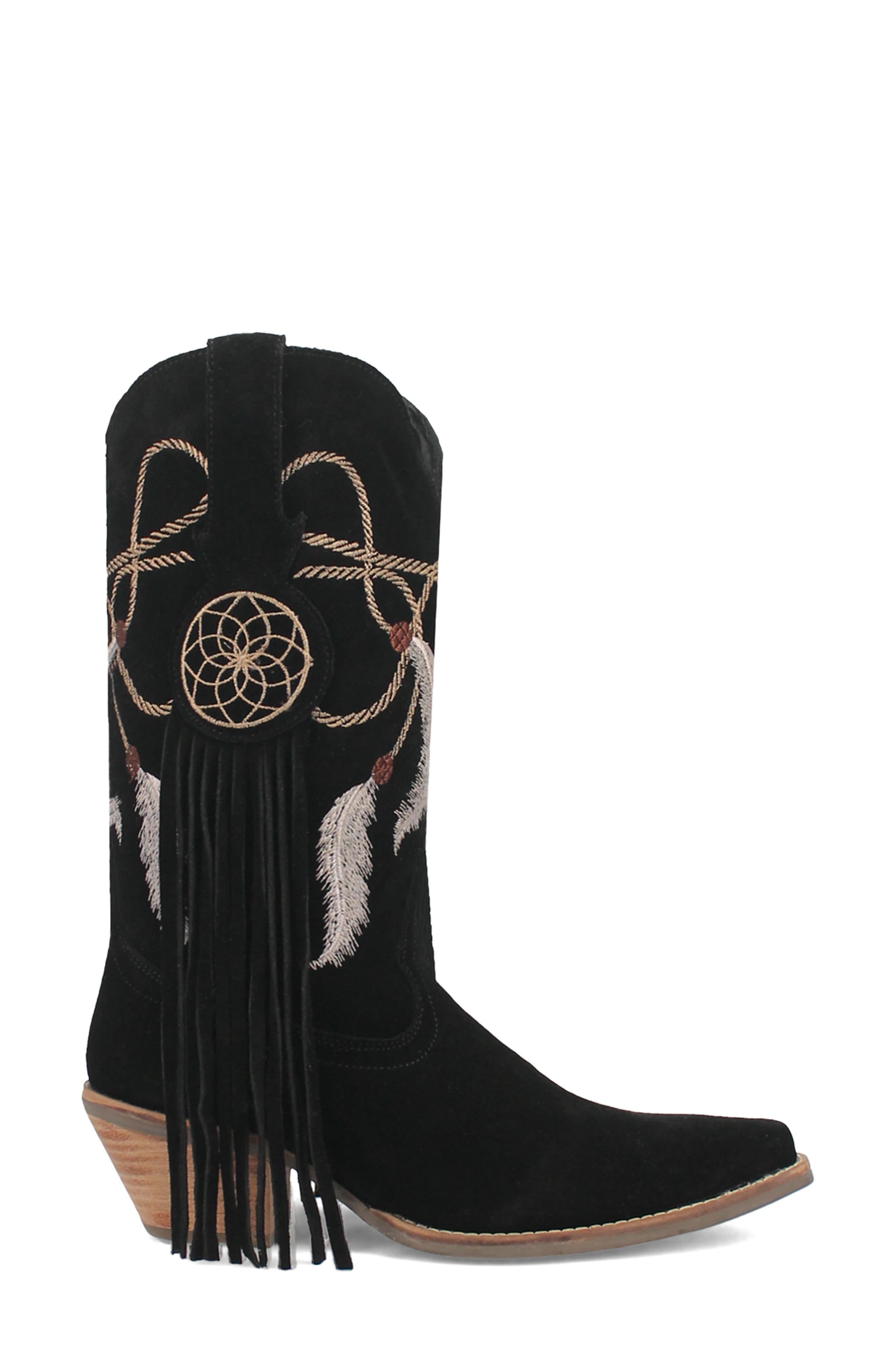 Dingo Day Dream Fringe Embroidered Western Boot, Alternate, color, 