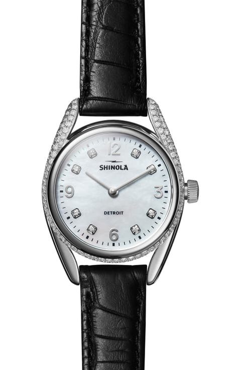 Derby Diamond & Mother-of-Pearl Bracelet Watch, 30mm