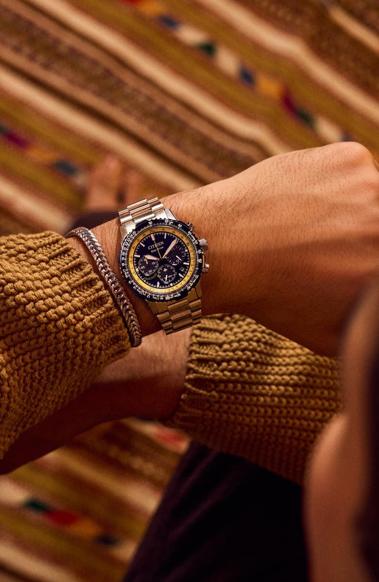 Citizen Promaster Navihawk Blue Angels Eco-Drive Chronograph Bracelet Watch, 40mm, Alternate, color, Silver-Tone