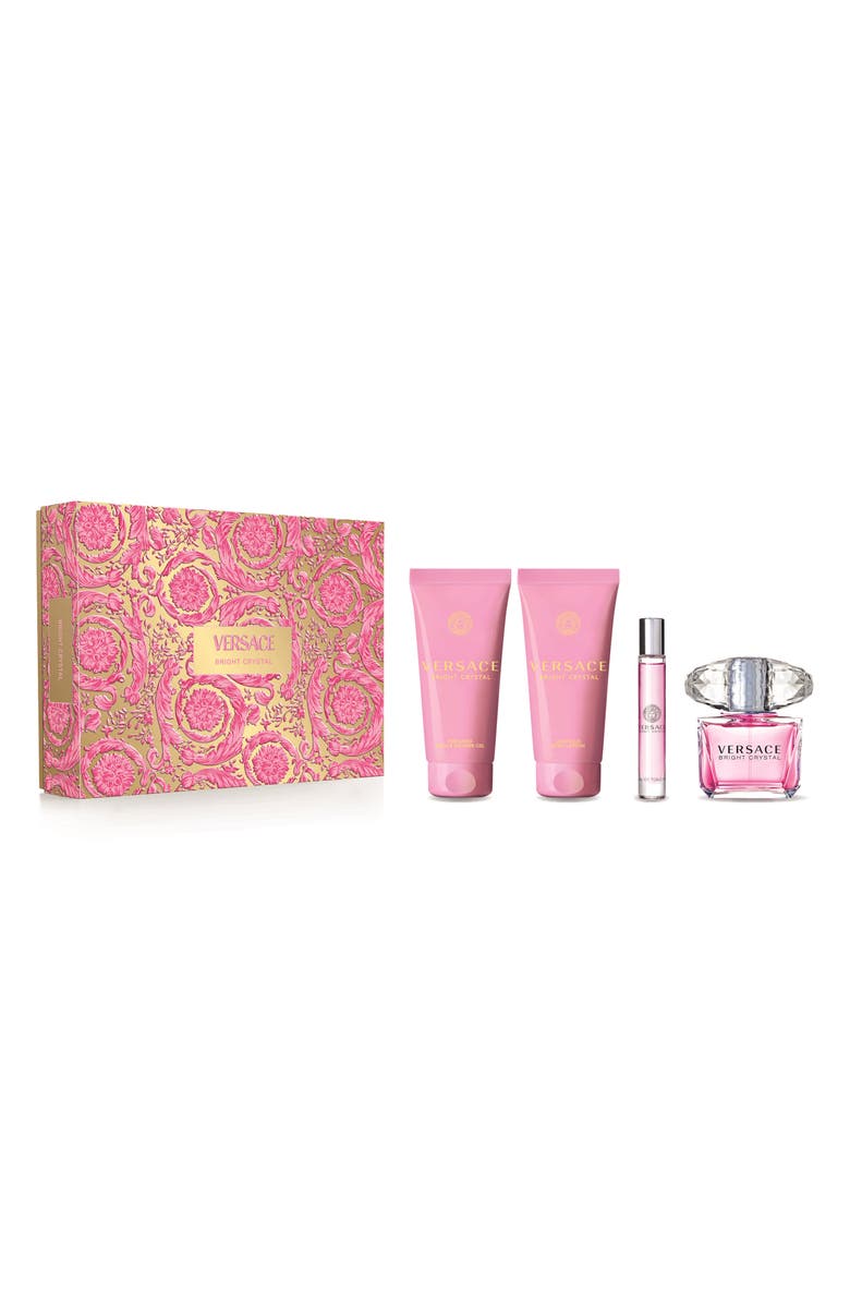 Versace Bright Crystal Eau de Toilette 4-Piece Gift Set $200 Value, Main, color,