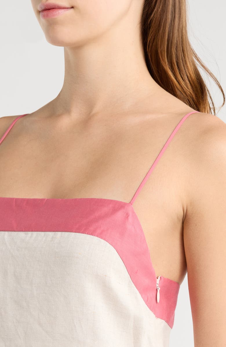 STAUD Laura Linen Maxi Dress, Alternate, color, Blush Cany