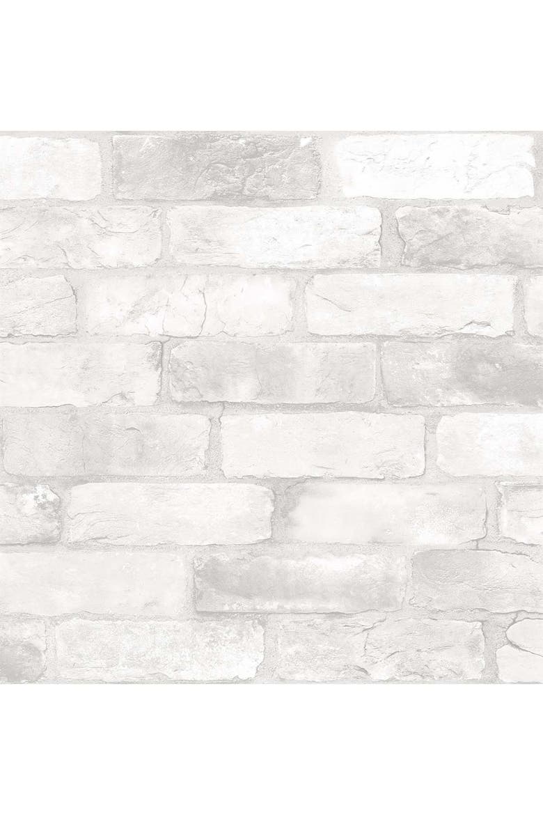 Loft White Brick Peel & Stick Wallpaper, Main, color, WHITE