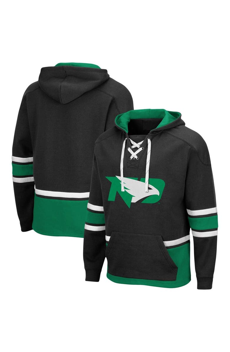 COLOSSEUM Men's Colosseum Black North Dakota Lace Up 3.0 Pullover Hoodie, Alternate, color,