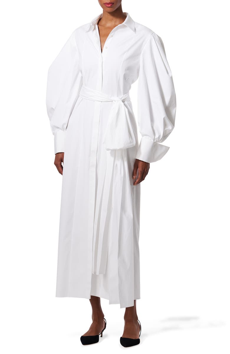 Carolina Herrera Belted Long Sleeve Midi Shirtdress, Main, color, 