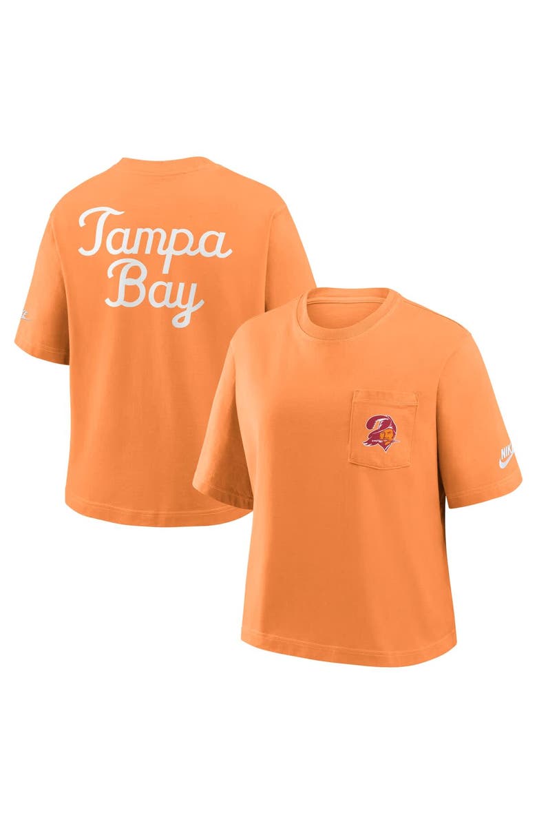 Nike Women's Nike Orange Tampa Bay Buccaneers Rewind Pocket Boxy T-Shirt, Alternate, color, Orange