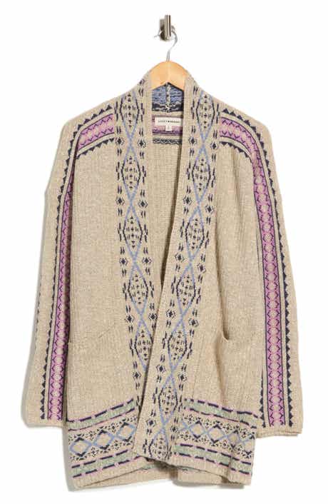 Geometric Border Pocket Cardigan