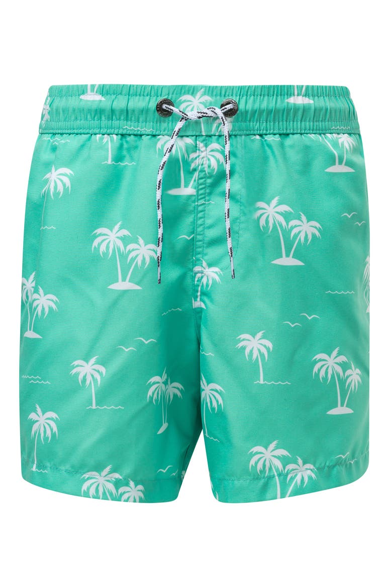 Morada Palm Swim Trunks, Main, color, LIGHT PASTEL GREEN