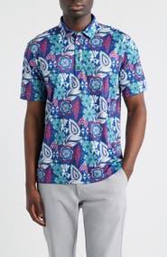 Swannies Festival Floral Performance Golf Polo