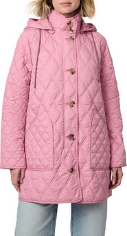 Bernardo Diamond Quilted Hooded Liner Jacket